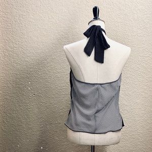 Retro multi pattern halter in black and white